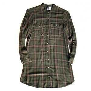 Olive & Blush Flannel Styled Tunic